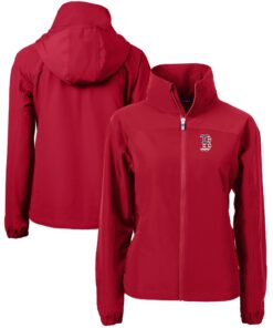 Women's Boston Red Sox  Cutter & Buck Red Charter Eco Recycled Full-Zip Jacket