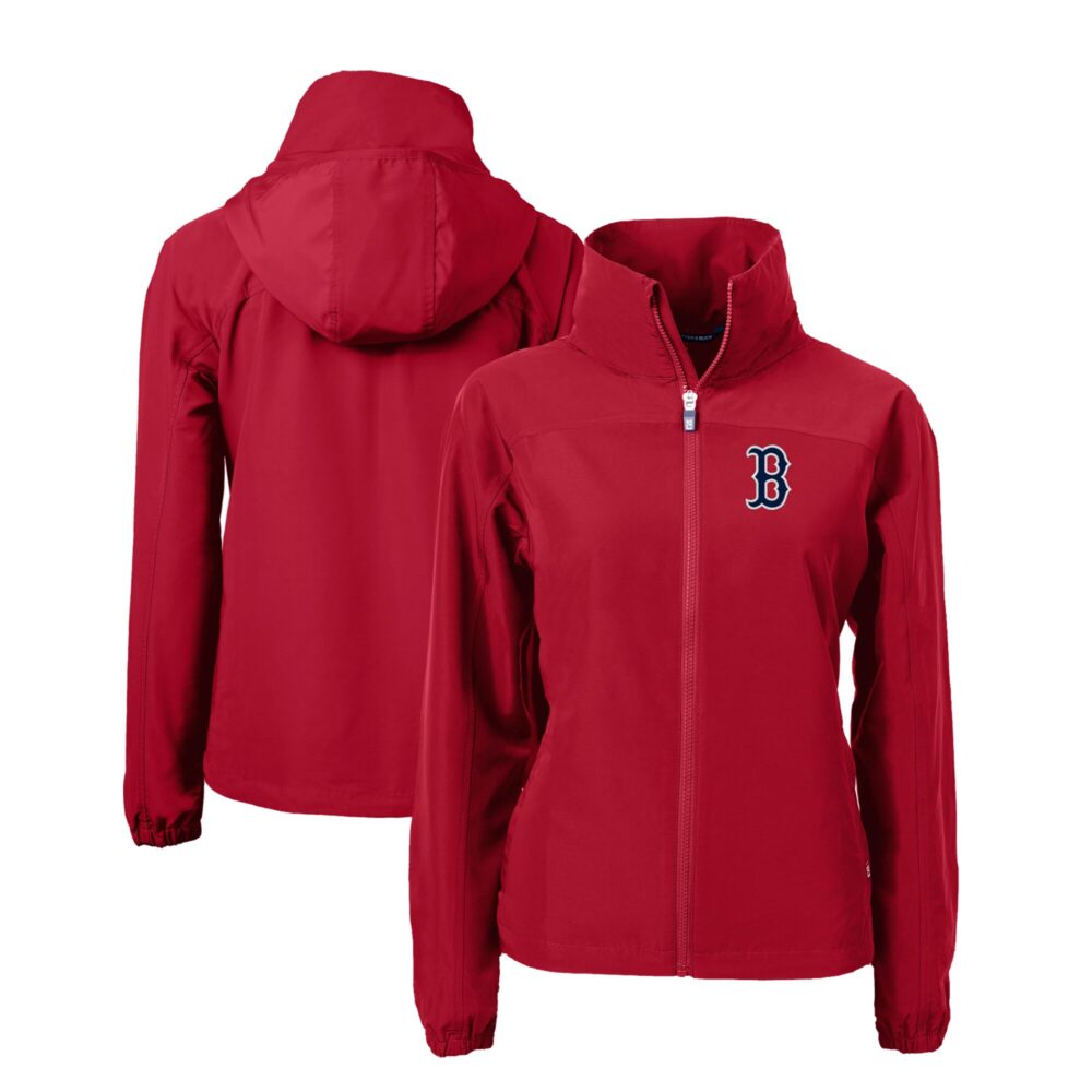 Women's Boston Red Sox  Cutter & Buck Red Charter Eco Recycled Full-Zip Jacket