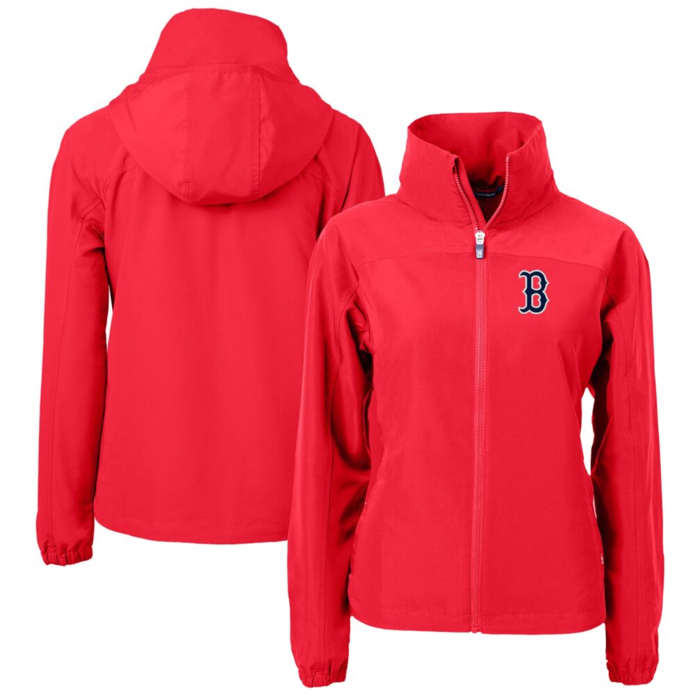 Women's Boston Red Sox  Cutter & Buck Red Charter Eco Recycled Full-Zip Jacket
