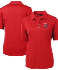 Women's Boston Red Sox  Cutter & Buck Red DryTec Virtue Eco Pique Recycled Polo