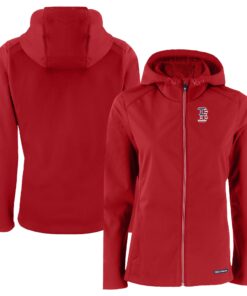 Women's Boston Red Sox Cutter & Buck Red Evoke Eco Softshell Recycled Full-Zip Jacket