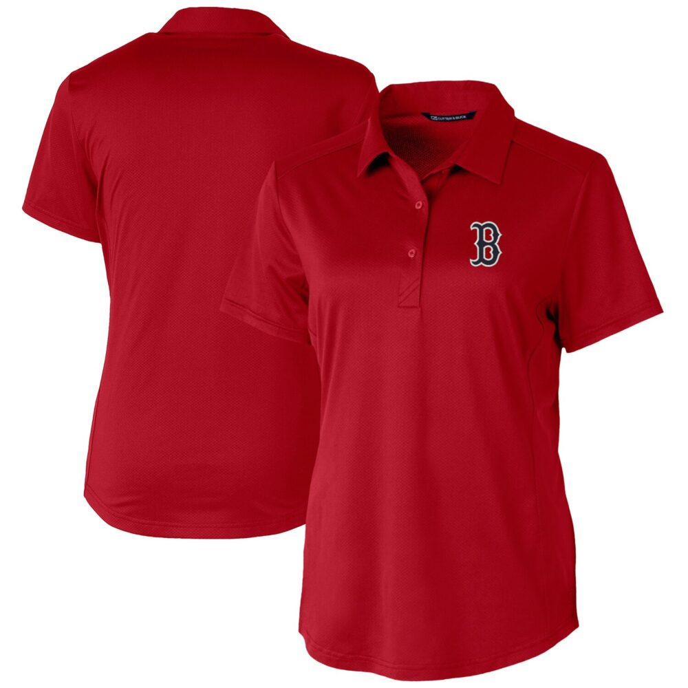 Women's Boston Red Sox Cutter & Buck Red Prospect Textured Stretch Polo