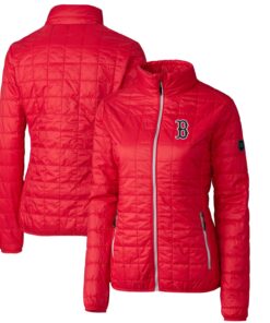Women's Boston Red Sox Cutter & Buck Red Rainier PrimaLoft Eco Full-Zip Puffer Jacket