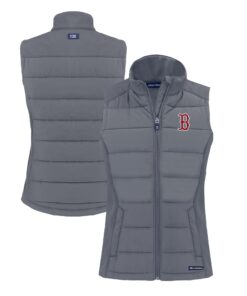 Women's Boston Red Sox  Cutter & Buck Steel Evoke Hybrid Eco Softshell Recycled Full-Zip Vest