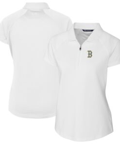 Women's Boston Red Sox  Cutter & Buck White City Connect Forge Stretch Polo