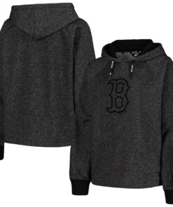 Women's Boston Red Sox DKNY Sport Black Debbie Dolman Raglan Pullover Hoodie