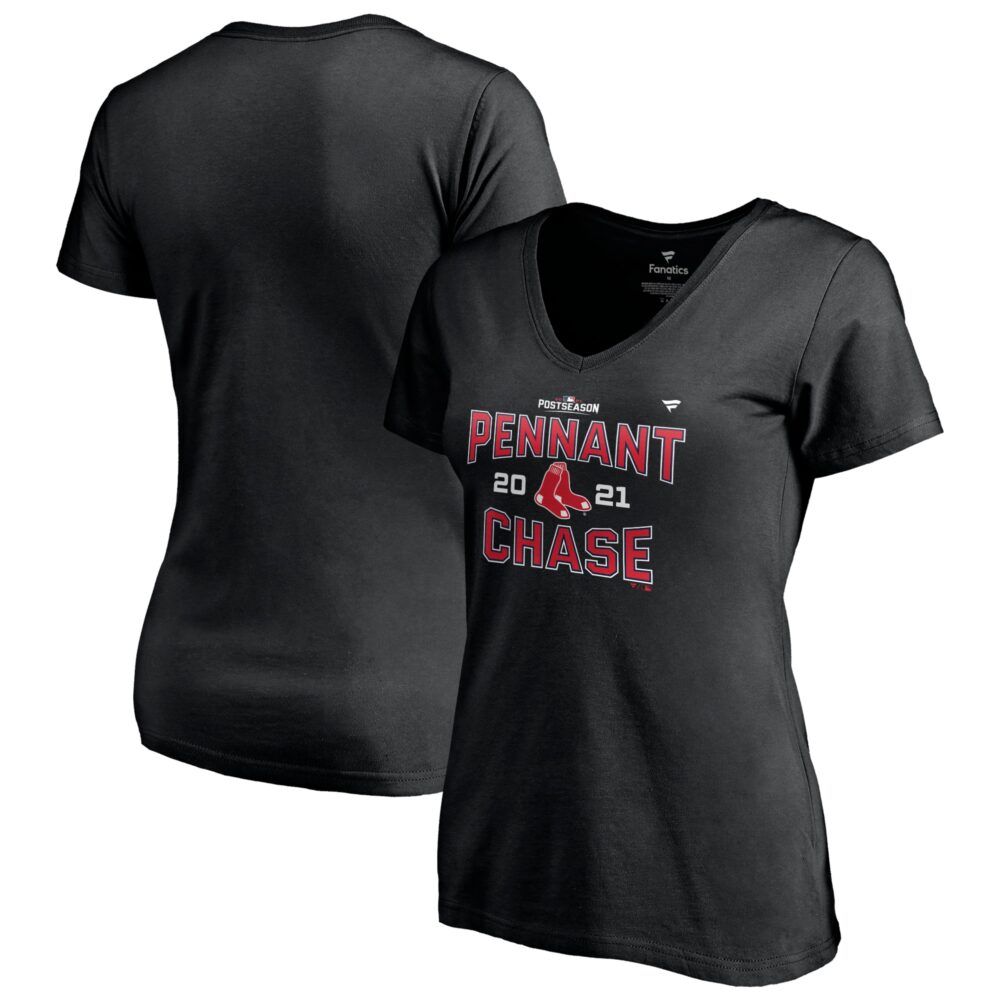 Women's Boston Red Sox  Branded Black 2021 Division Series Winner Locker Room Plus Size V-Neck T-Shirt