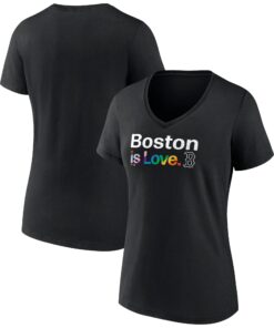 Women's Boston Red Sox  Branded Black City Pride V-Neck T-Shirt
