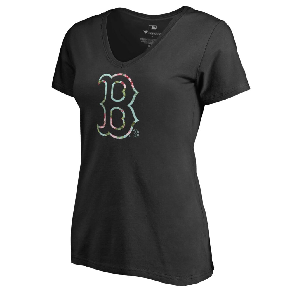 Women's Boston Red Sox  Branded Black Lovely V-Neck T-Shirt