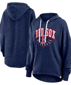 Women's Boston Red Sox  Branded Heather Navy Luxe Pullover Hoodie