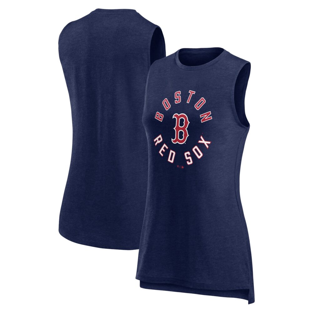 Women's Boston Red Sox   Branded Heather Navy What Goes Around Tank Top