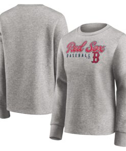 Women's Boston Red Sox  Branded Heathered Gray Crew Pullover Sweater