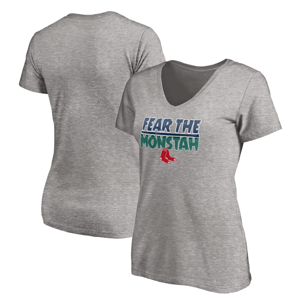 Women's Boston Red Sox  Branded Heathered Gray Hometown V-Neck T-Shirt