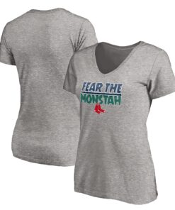 Women's Boston Red Sox  Branded Heathered Gray Hometown V-Neck T-Shirt