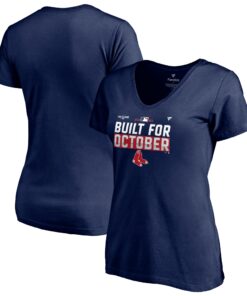 Women's Boston Red Sox  Branded Navy 2021 Postseason Locker Room Plus Size V-Neck T-Shirt