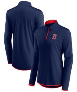 Women's Boston Red Sox  Branded Navy Corner Quarter-Zip Top