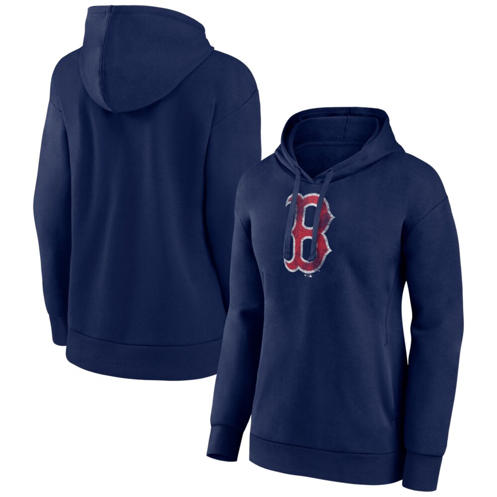 Women's Boston Red Sox  Branded Navy Distressed Team Pullover Hoodie