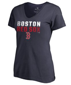 Women's Boston Red Sox  Branded Navy Fade Out V-Neck T-Shirt
