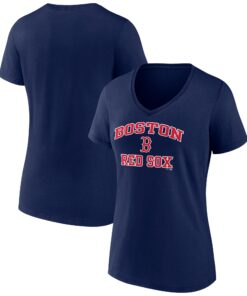 Women's Boston Red Sox  Branded Navy Heart and Soul V-Neck T-Shirt