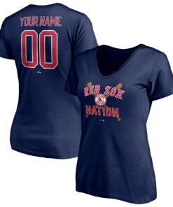 Women's Boston Red Sox  Branded Navy Hometown Legend Personalized Name & Number V-Neck T-Shirt