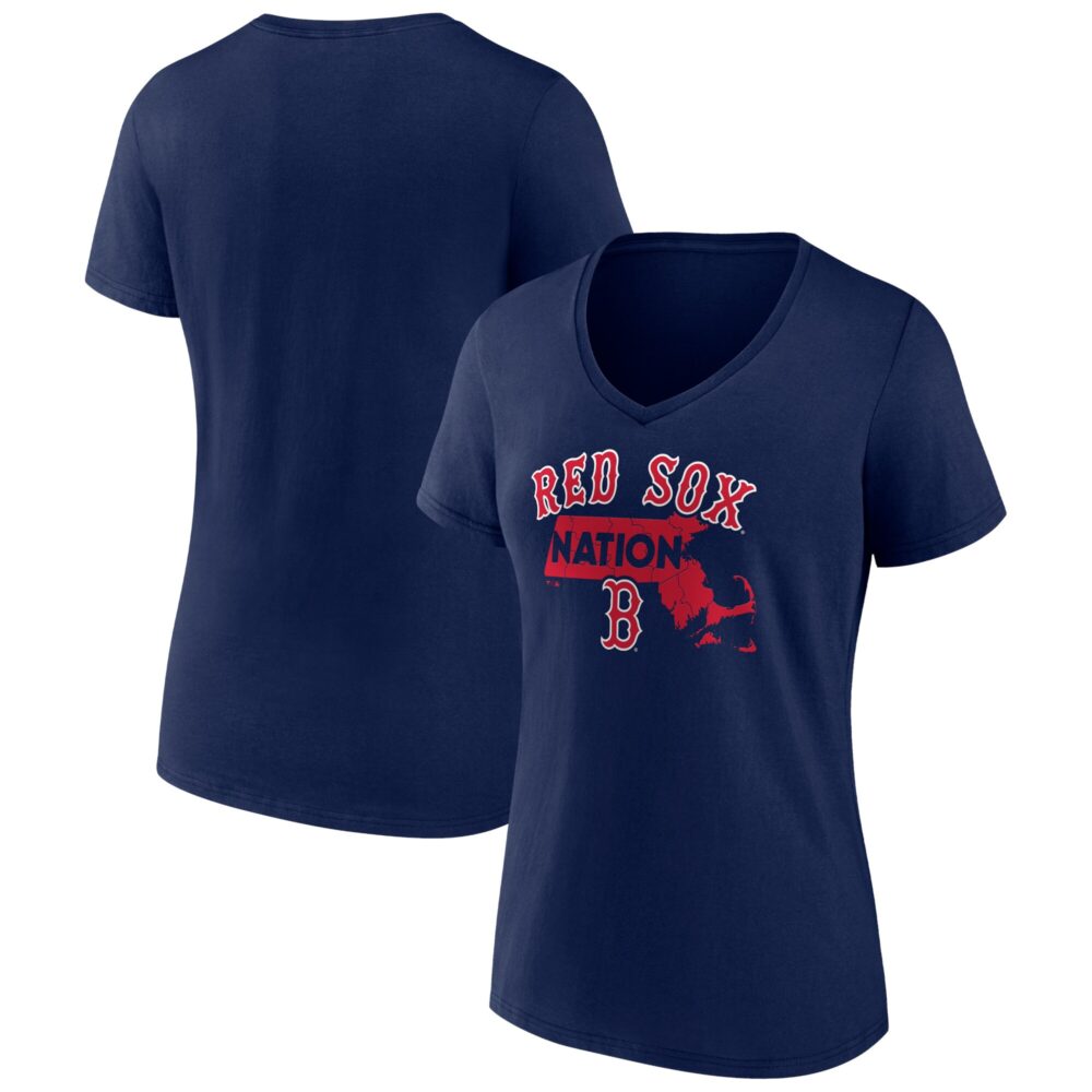 Women's Boston Red Sox  Branded Navy Hometown Nation V-Neck T-Shirt
