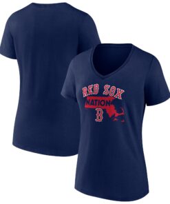 Women's Boston Red Sox  Branded Navy Hometown Nation V-Neck T-Shirt
