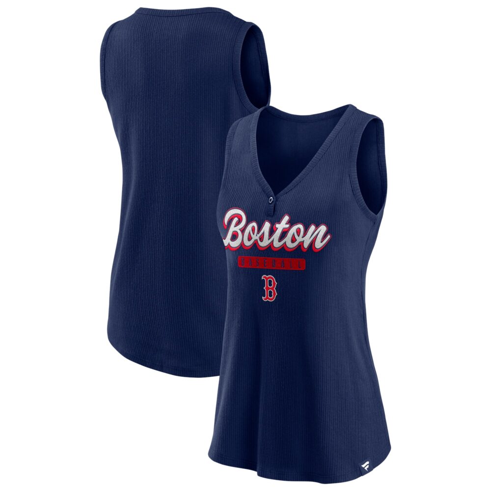 Women's Boston Red Sox  Branded Navy Iconic V-Neck Tank Top