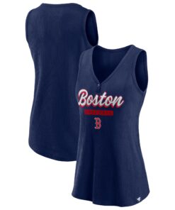 Women's Boston Red Sox  Branded Navy Iconic V-Neck Tank Top