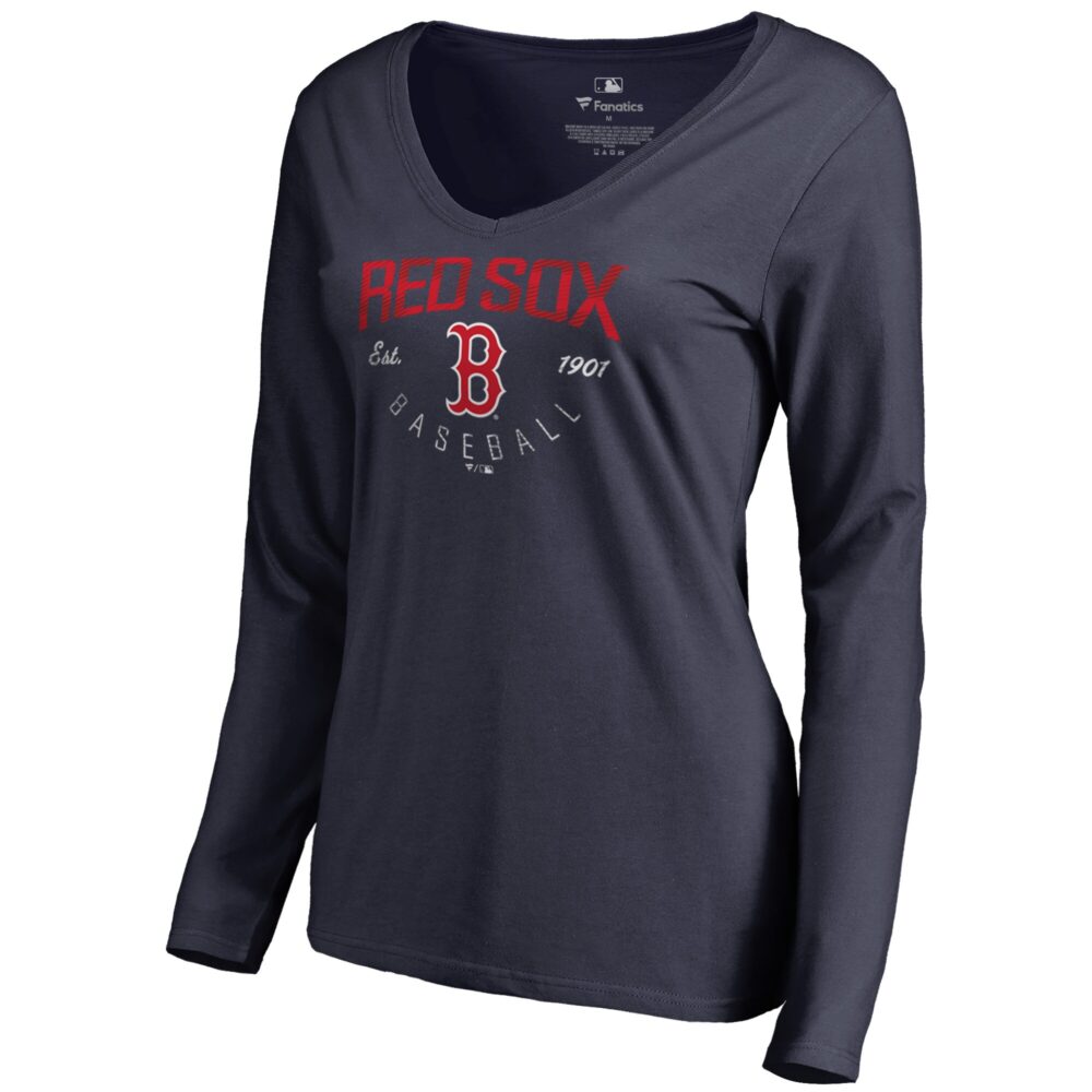 Women's Boston Red Sox  Branded Navy Live For It Long Sleeve T-Shirt