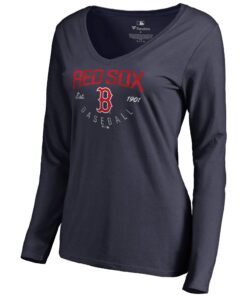 Women's Boston Red Sox  Branded Navy Live For It Long Sleeve T-Shirt