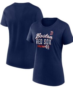 Women's Boston Red Sox  Branded Navy Logo Fitted T-Shirt
