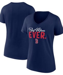 Women's Boston Red Sox  Branded Navy Mother's Day V-Neck T-Shirt