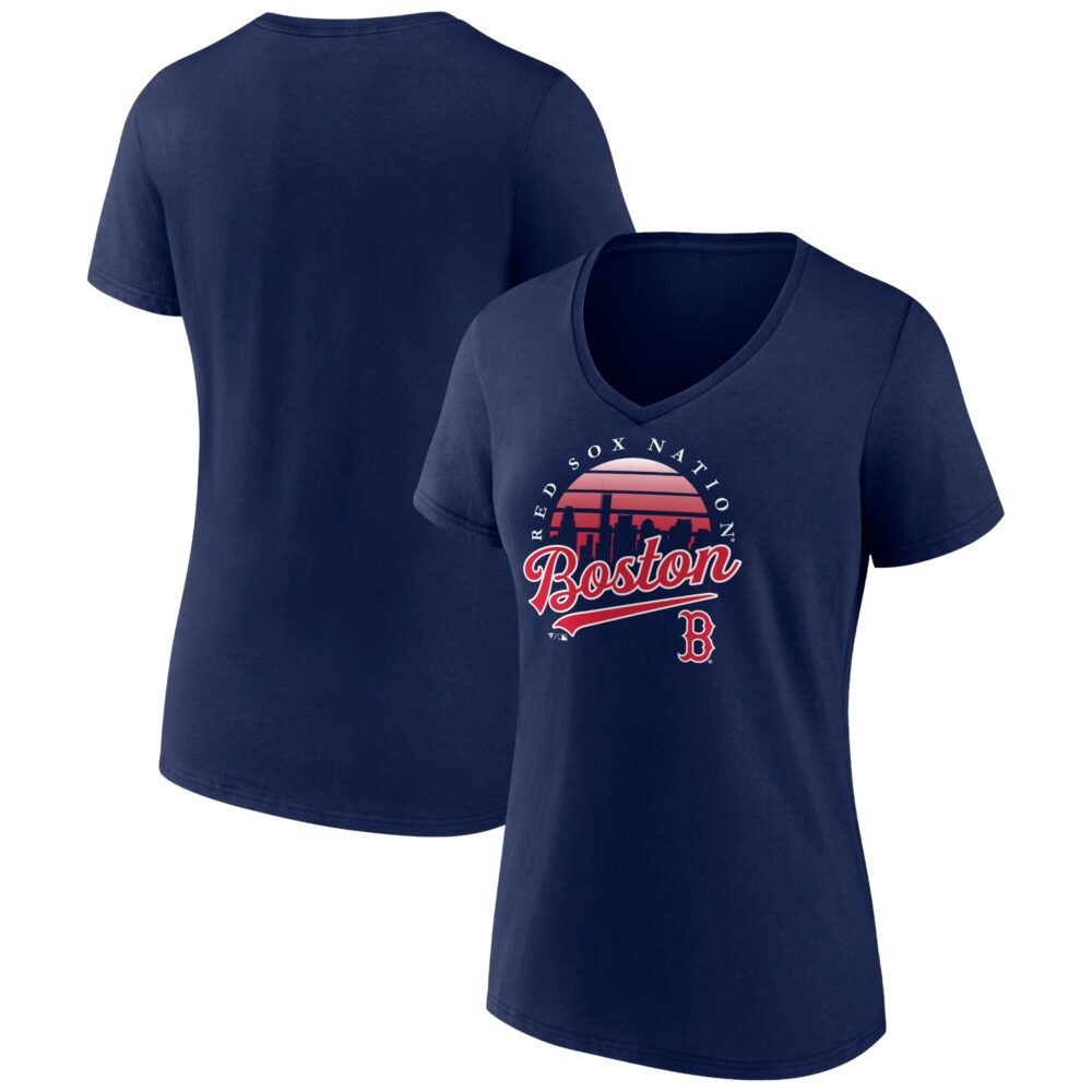 Women's Boston Red Sox  Branded Navy One Champion V-Neck T-Shirt