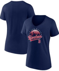 Women's Boston Red Sox  Branded Navy One Champion V-Neck T-Shirt