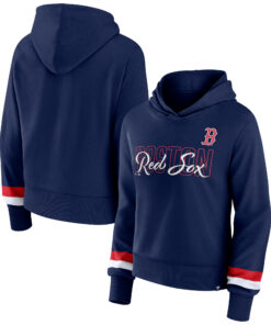 Women's Boston Red Sox   Branded Navy Over Under Pullover Hoodie