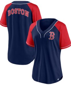 Women's Boston Red Sox  Branded Navy Ultimate Style Raglan V-Neck T-Shirt