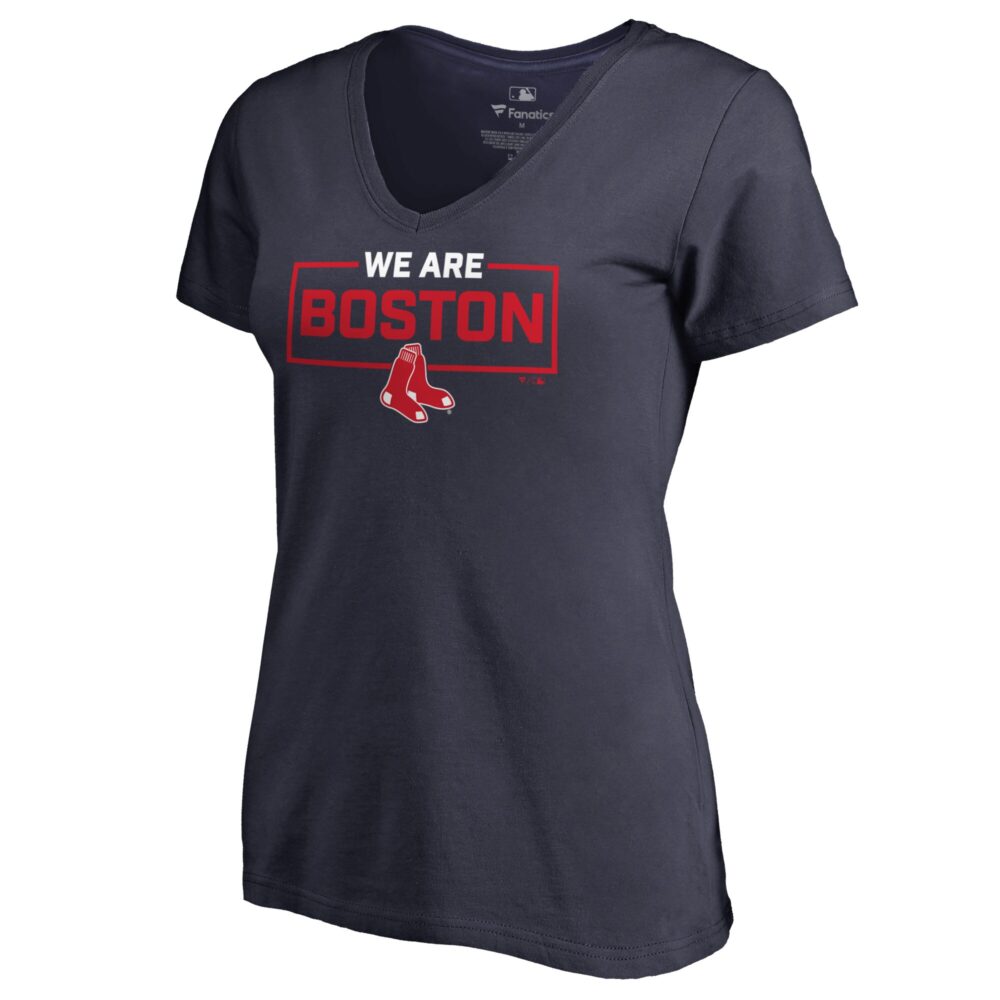 Women's Boston Red Sox  Branded Navy We Are Icon V-Neck T-Shirt