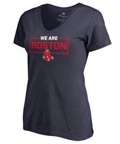 Women's Boston Red Sox  Branded Navy We Are Icon V-Neck T-Shirt