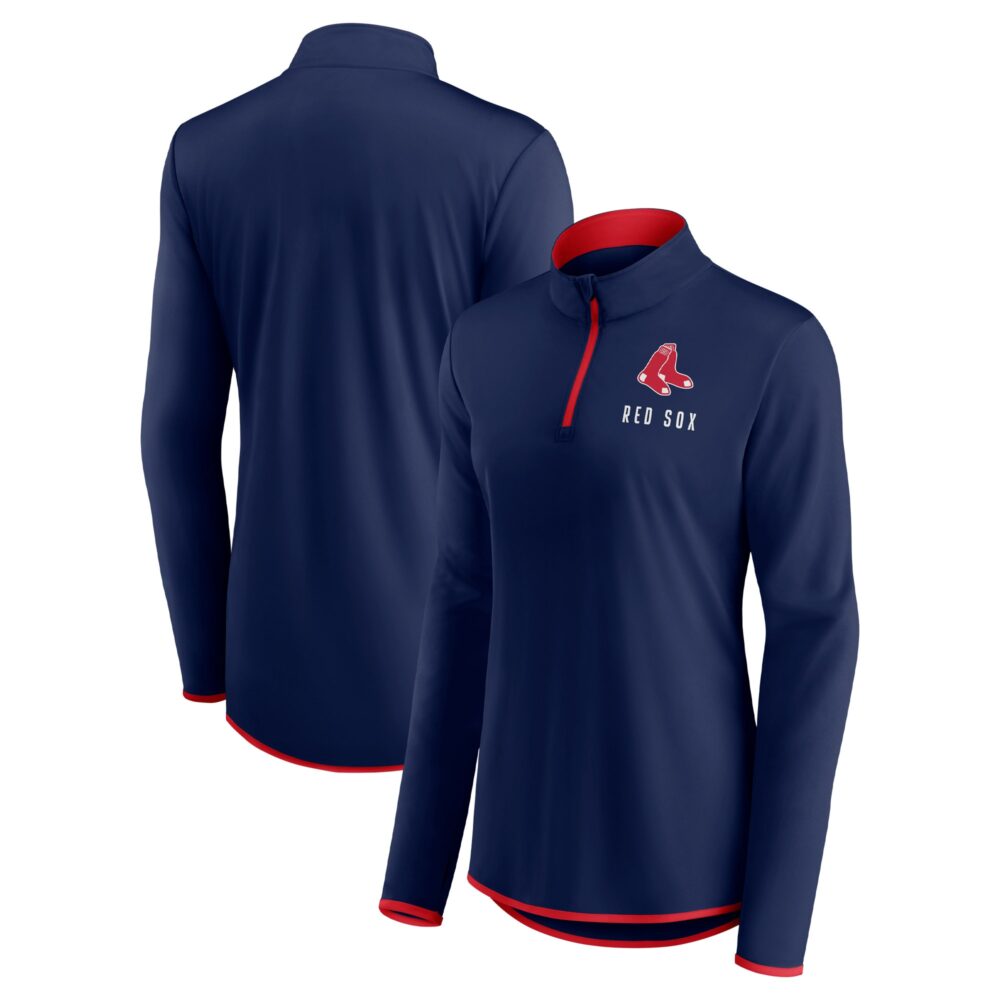 Women's Boston Red Sox  Branded Navy Worth The Drive Quarter-Zip Jacket