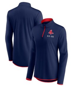 Women's Boston Red Sox  Branded Navy Worth The Drive Quarter-Zip Jacket