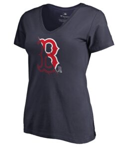 Women's Boston Red Sox  Branded Navy X-Ray V-Neck T-Shirt