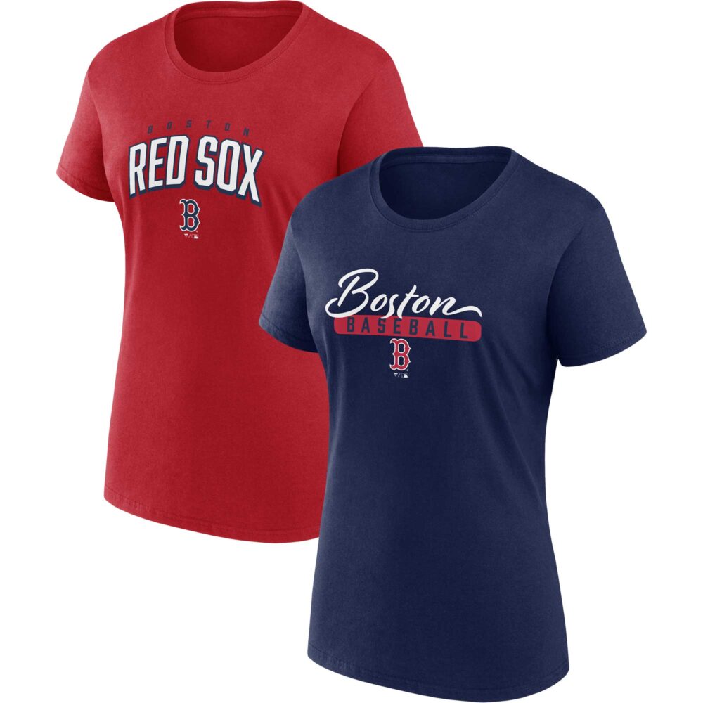 Women's Boston Red Sox  Branded Navy/Red Fan T-Shirt Combo Set