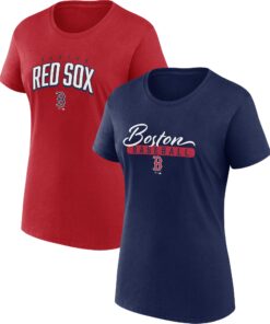 Women's Boston Red Sox  Branded Navy/Red Fan T-Shirt Combo Set