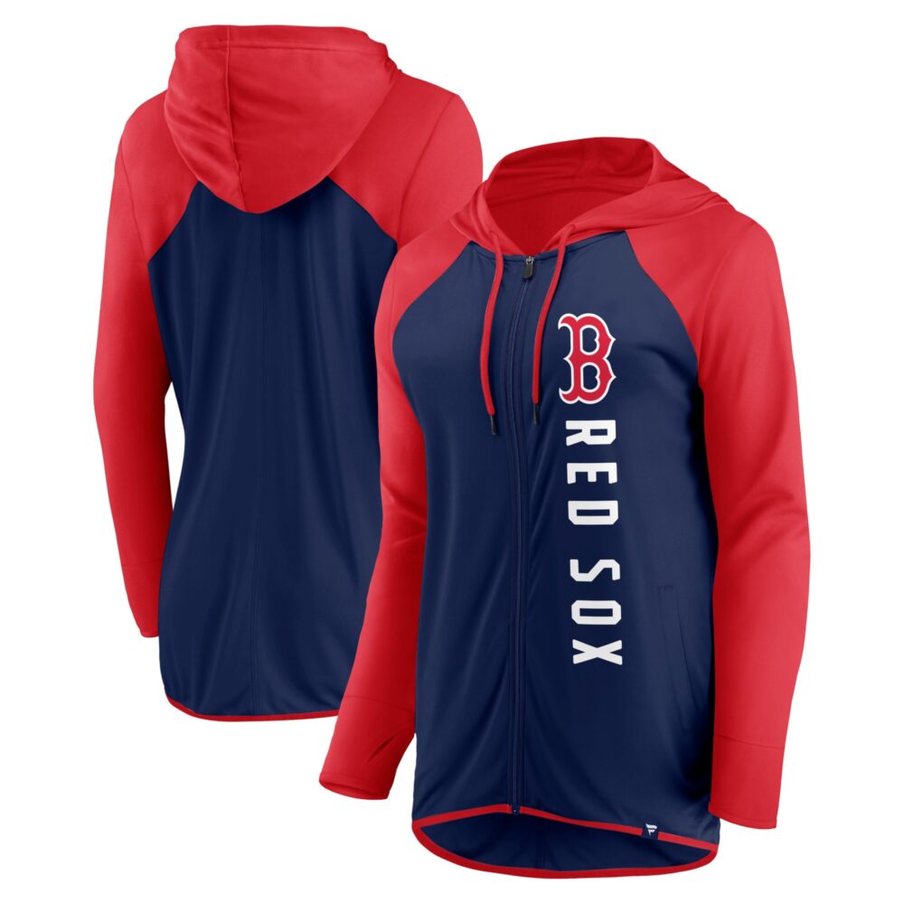 Women's Boston Red Sox  Branded Navy/Red Forever Fan Full-Zip Hoodie Jacket