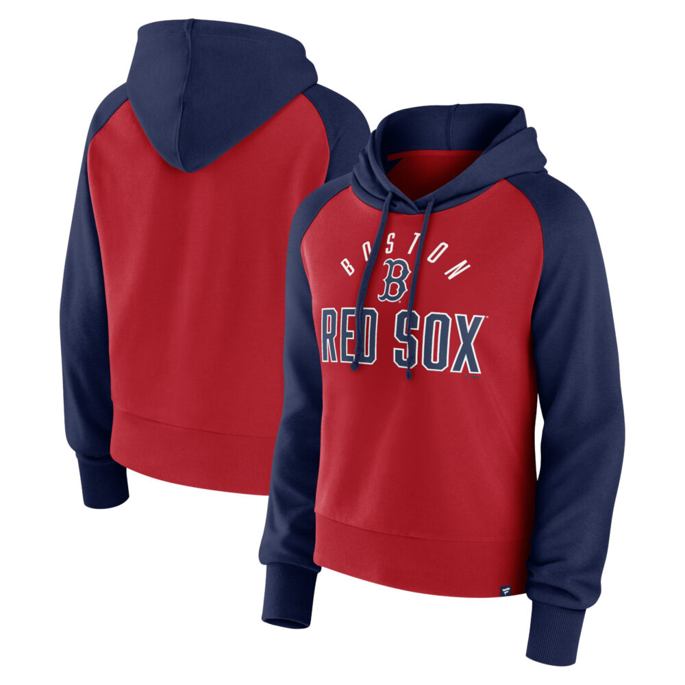 Women's Boston Red Sox  Branded Navy/Red Pop Fly Pullover Hoodie