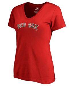 Women's Boston Red Sox  Branded Red Armed Forces Wordmark T-Shirt