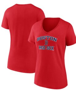 Women's Boston Red Sox  Branded Red Heart and Soul V-Neck T-Shirt