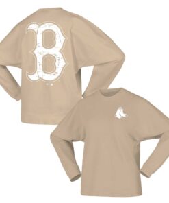 Women's Boston Red Sox  Branded Tan Branded Fleece Pullover Sweatshirt
