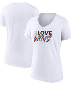 Women's Boston Red Sox  Branded White Love Wins V-Neck T-Shirt