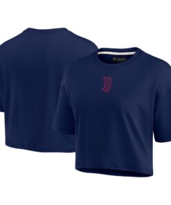 Women's Boston Red Sox  Signature Navy Elements Super Soft Boxy Cropped T-Shirt